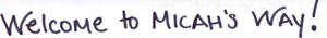 Welcome to Micah's Way!